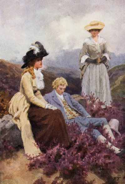 Ilustrace pro Bouřlivé výšiny od Emily Bronteové (barevné lito) od Percy Tarrant