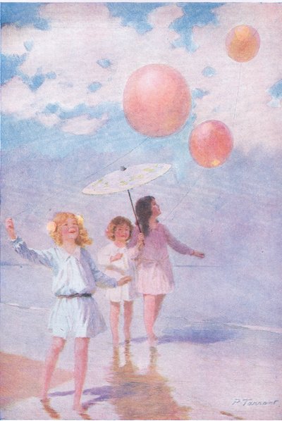 Pádlování na slunci, ilustrace z My Magazine od Percy Tarrant