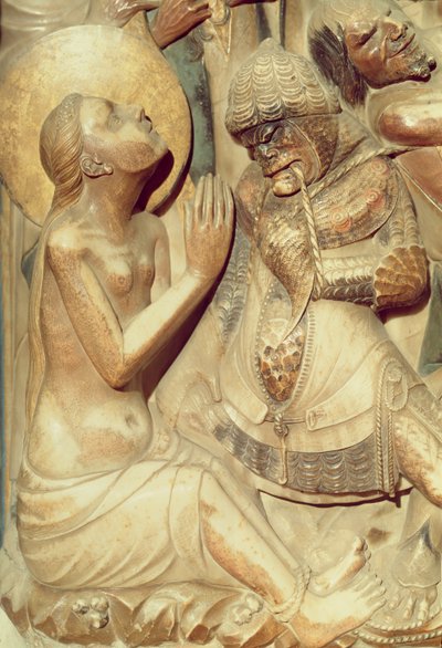 Umučení svaté Thecly, detail z hlavního oltáře (alabastr) od Pere Johan