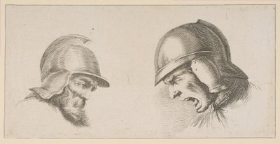 Dvě hlavy starých vojáků, po roce 1641. od Peregrine Lovell