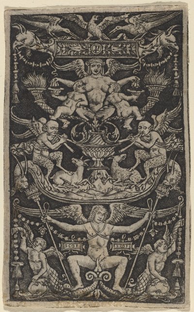 Panel Ornament s Satyress krmí dvě děti od Peregrino da Cesena