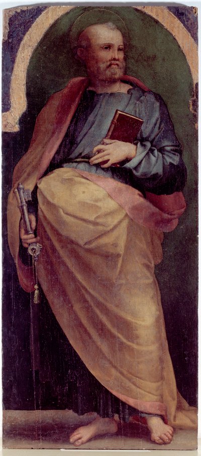 Svatý Petr, boční panel (olej na dřevě, kolem roku 1535) od Perino del Vaga