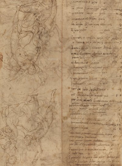 Figurální studie [verso] od Perino del Vaga