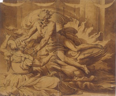 Jupiter se zjevuje Semele, 1501-47. od Perino del Vaga
