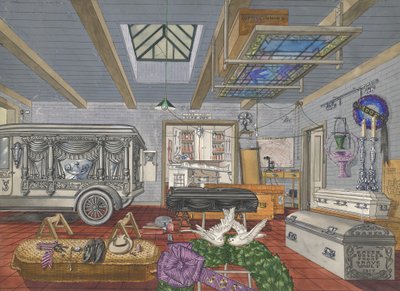 Garáž pohřební síně, 1917, 19351942. od Perkins Harnly