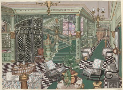 Lobby hotelu Melrose, 1880 od Perkins Harnly