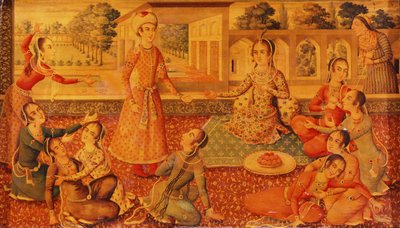 Pozdně Zand lakovaná papírová rakev, c.1794-95 od Persian School