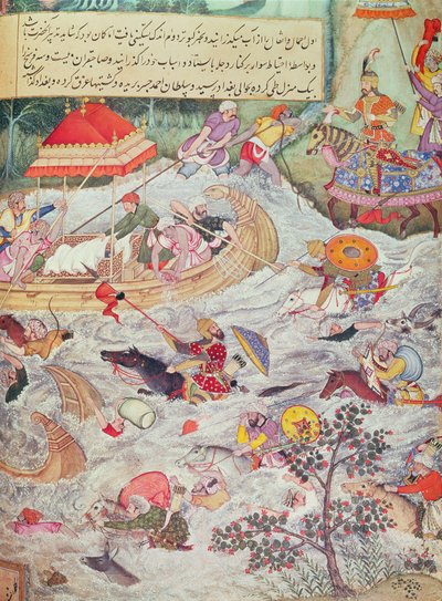 Ilustrace z Historie potomků Timura od Persian School