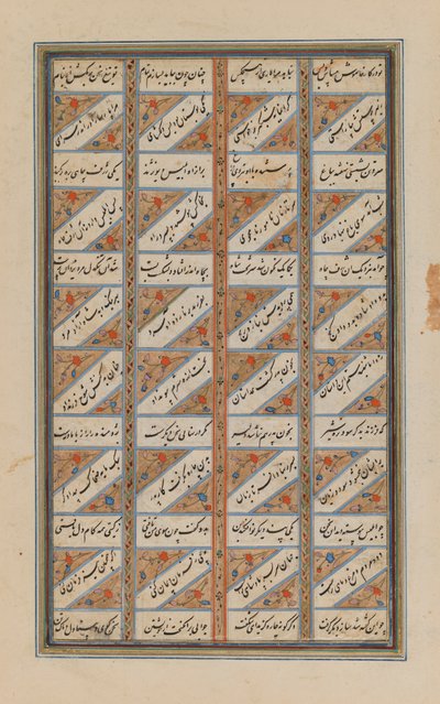 Na velkém listu Shahnameh od Ferdowsiho (inkoust a zlato na papíře) od Persian School