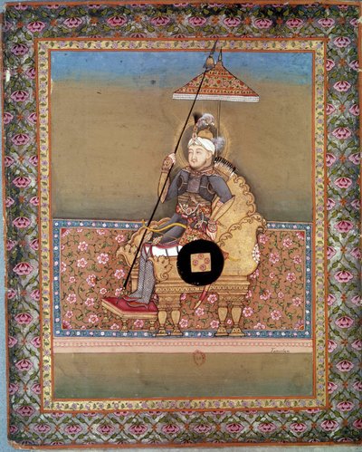 Portrét mongolského náčelníka Tamerlana (1336-1405) (nebo Timura Langa, „Timur chromý“). Perská miniatura z 15. století. Paříž, B.N. od Persian School