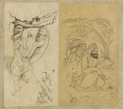 Odpočívající muž, Isfahán, dynastie Safavidů, 1639 (inkoust na papíře) od Persian School