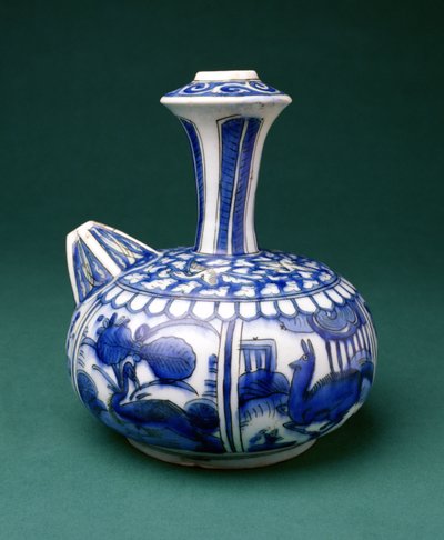 Safavid Blue and White Kendi, 1600-50 (podglazurní malovaná kamenina) od Persian School