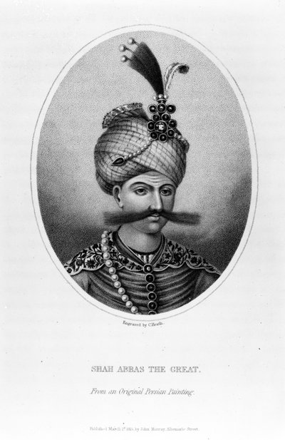 Shah Abbas the Great, print made by C. Heath, 1815 od Persian School
