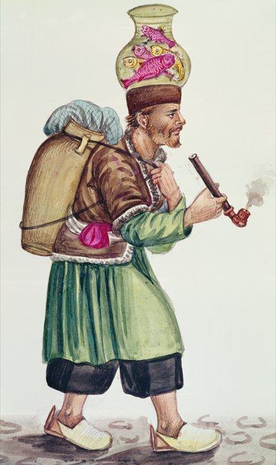 Prodavač ryb (wc na papíře) od Persian School