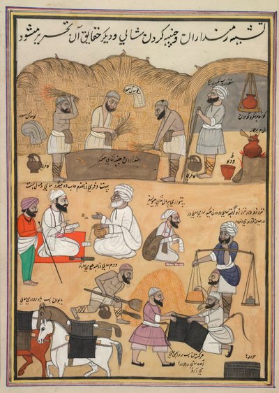 Mlácení rýže, vážení a balení do sedlových vaků od Persian School