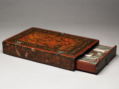 Sada nástrojů zobrazující Svatou rodinu, kolem roku 1830 (kombinovaná média) od Persian School