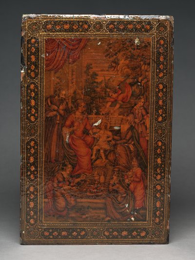 Sada nástrojů zobrazující Svatou rodinu, kolem roku 1830 (kombinovaná média) od Persian School