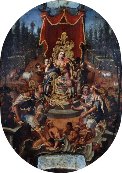 America Nursing Spanish Noble Boys, c.1770 od Peruvian School