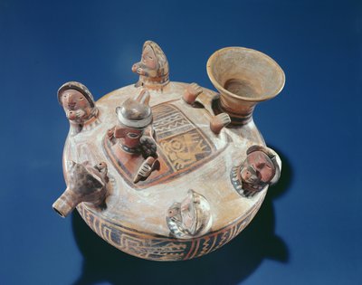 Božstvo se ženami nabízejícími nápoje, Recuay Culture (keramika) od Peruvian School