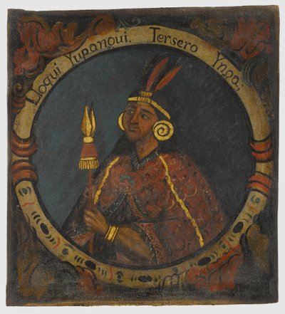 Lloque Yupanqui, 3. král Inků, polovina 18. století od Peruvian School