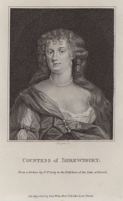 Anna Maria Talbot, hraběnka ze Shrewsbury (rytina) od Peter (after) Lely