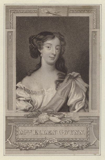Nell Gwyn, milenka krále Karla II (rytina) od Peter (after) Lely