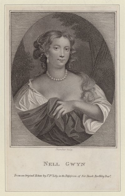 Nell Gwyn, milenka krále Karla II (rytina) od Peter (after) Lely