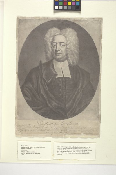 Cotton Mather (inkoust) od Peter (after) Pelham