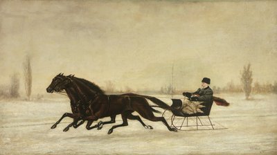 David Marsh ve filmu Horse-Saně v zimní krajině, 1880 od Peter B. West