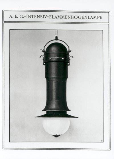 Intenzivní plamenová oblouková lampa AEG od Peter Behrens
