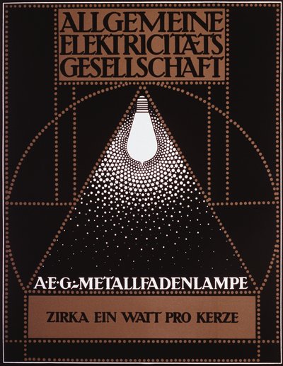 Reklamní plakát pro General Electric Company [AEG] 1910 od Peter Behrens