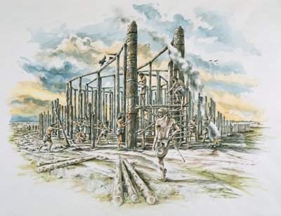 Durrington Walls, Wiltshire, kolem 2500 př. n. l. počátek 21. století od Peter Dunn