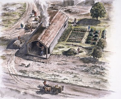 Průmyslová budova, Ribchester Roman Fort, Lancashire, 2. století, 1996 od Peter Dunn