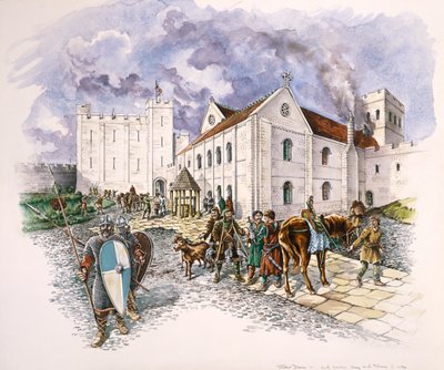 Keep and Palace, Old Sarum, Wiltshire, c1130, 1994 od Peter Dunn