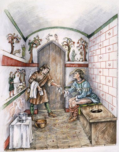 Středověká latrína, c1350, c1990-2010 od Peter Dunn