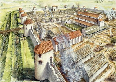 Hrad Portchester, AD345, c1990-2010 od Peter Dunn