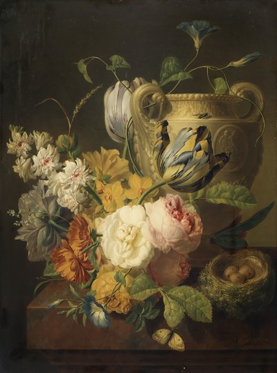 Květiny u kamenné vázy, 1786. od Peter Faes