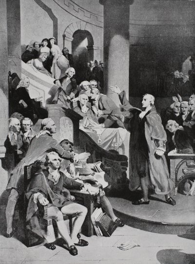 Patrick Henry pronesl svůj slavný projev v Domě měšťanů od Peter Frederick Rothermel