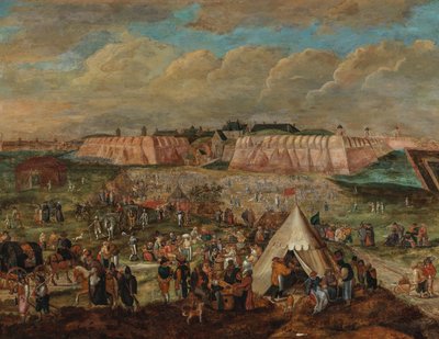 Obléhání španělského hradu v Antverpách. od Peter Goetkind the Younger