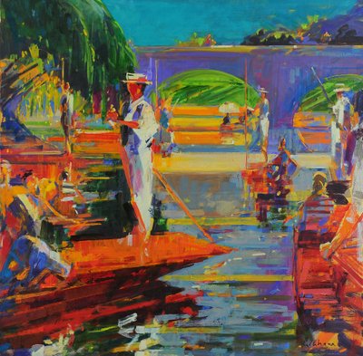 Lodníci, Cambridge (olej na plátně) od Peter Graham