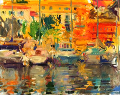 Mentonské léto, Francouzská riviéra (olej na plátně) od Peter Graham