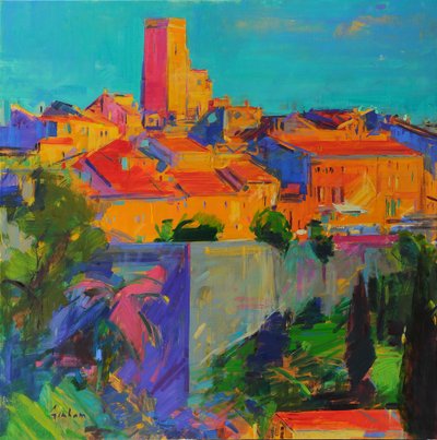 Saint-Paul de Vence, Zlaté světlo, 2022 (olej na plátně) od Peter Graham