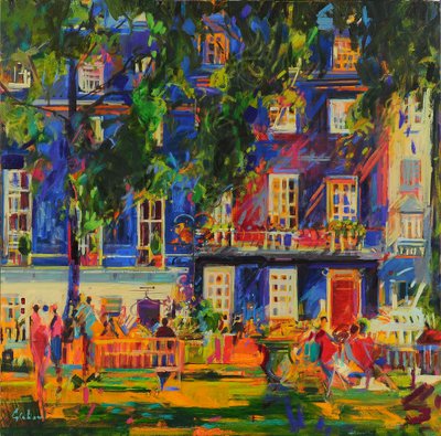 The Nightingale Sang, Berkeley Square, 2023 (olej na plátně) od Peter Graham
