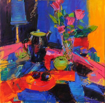 Malířův pokoj, 2021 (olej na plátně) od Peter Graham