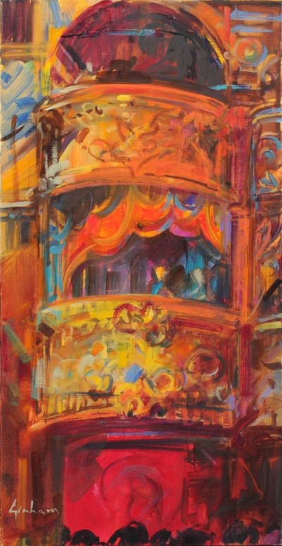 Divadelní potěšení Londýn, 2021 (olej na plátně) od Peter Graham