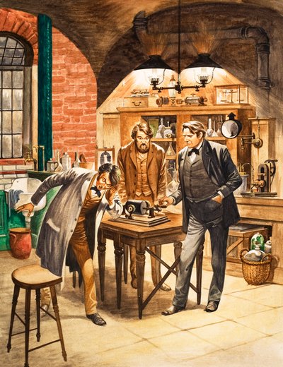 Edison předvádí první fonograf ve své laboratoři od Peter Jackson