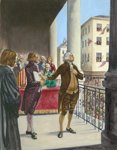 George Washington složil přísahu jako první prezident Ameriky v New Yorku od Peter Jackson
