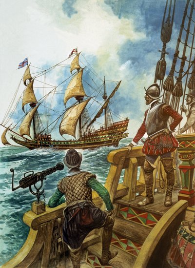 Sir Francis Drake (1540-96) (kvaš na papíře) od Peter Jackson