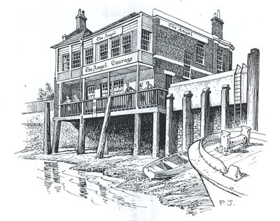 The Angel, Bermondsey, Londýn (inkoust na papíře) od Peter Jackson