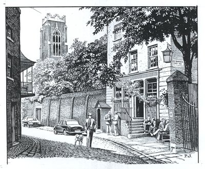 Grenadier, Wilton Row, Belgravia (inkoust na papíře) od Peter Jackson